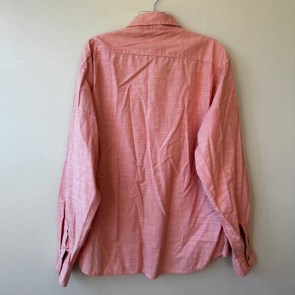 Wrangler Pearl Snap Shirt Flex Comfort Long Sleeve Orange 2XL Western Rodeo - Picture 3 of 8